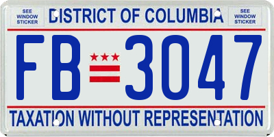 DC license plate FB3047