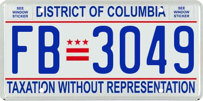 DC license plate FB3049