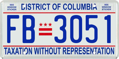 DC license plate FB3051