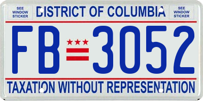 DC license plate FB3052