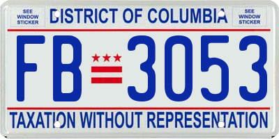 DC license plate FB3053