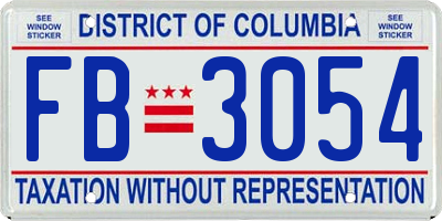 DC license plate FB3054