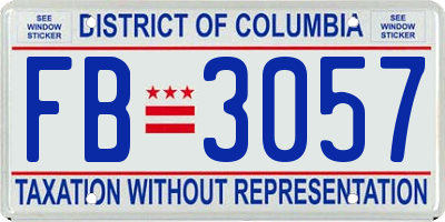 DC license plate FB3057