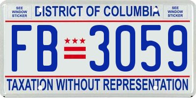 DC license plate FB3059