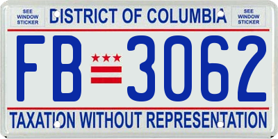 DC license plate FB3062