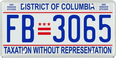 DC license plate FB3065