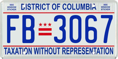 DC license plate FB3067