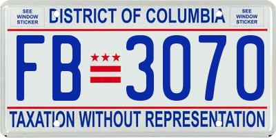 DC license plate FB3070