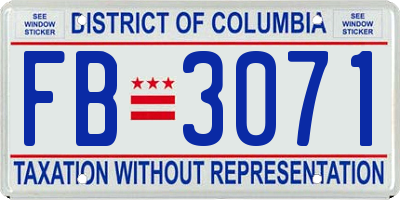 DC license plate FB3071