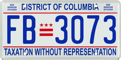 DC license plate FB3073