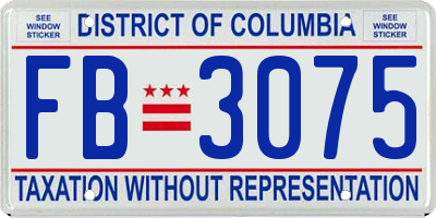 DC license plate FB3075