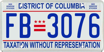 DC license plate FB3076