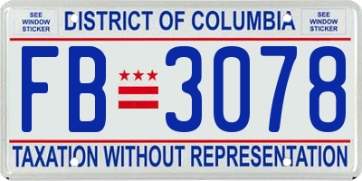 DC license plate FB3078