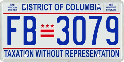 DC license plate FB3079