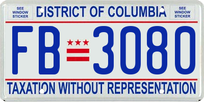 DC license plate FB3080