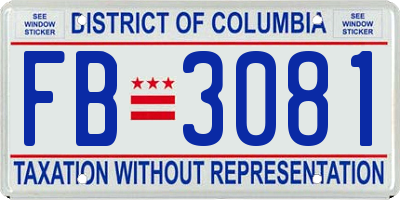 DC license plate FB3081