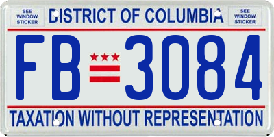 DC license plate FB3084