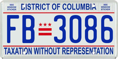 DC license plate FB3086