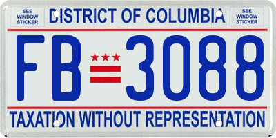 DC license plate FB3088