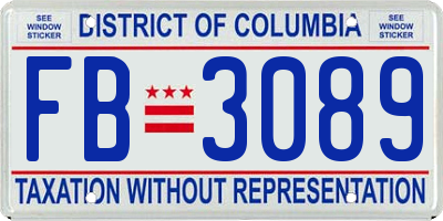 DC license plate FB3089