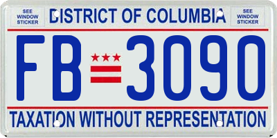 DC license plate FB3090