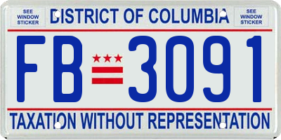 DC license plate FB3091