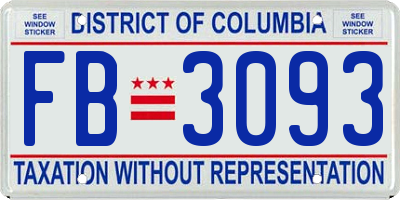 DC license plate FB3093