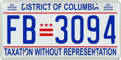 DC license plate FB3094