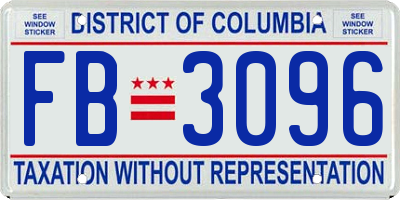 DC license plate FB3096