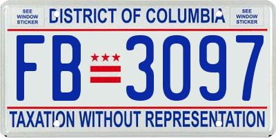 DC license plate FB3097