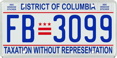 DC license plate FB3099