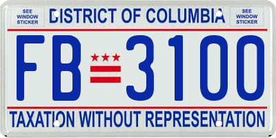 DC license plate FB3100