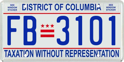 DC license plate FB3101