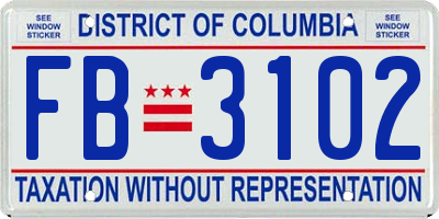 DC license plate FB3102