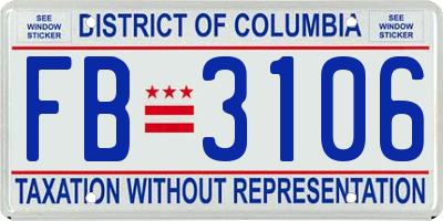 DC license plate FB3106