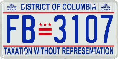 DC license plate FB3107