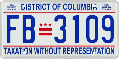 DC license plate FB3109