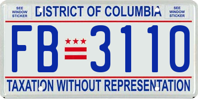 DC license plate FB3110