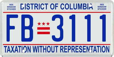 DC license plate FB3111