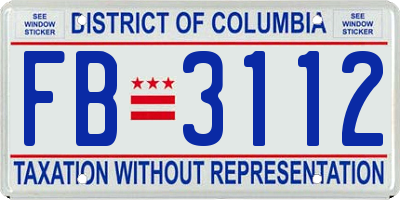 DC license plate FB3112