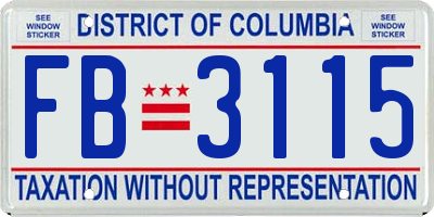 DC license plate FB3115