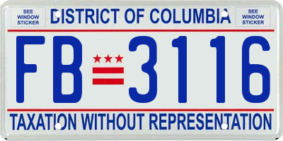 DC license plate FB3116