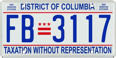 DC license plate FB3117