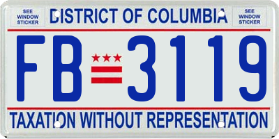 DC license plate FB3119