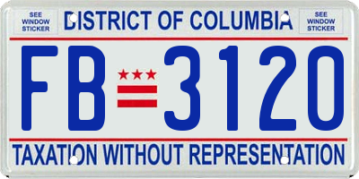 DC license plate FB3120