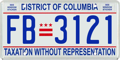 DC license plate FB3121