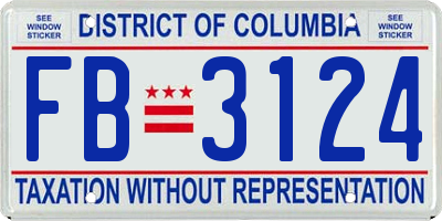 DC license plate FB3124