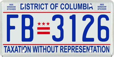 DC license plate FB3126