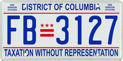 DC license plate FB3127