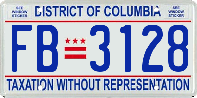 DC license plate FB3128